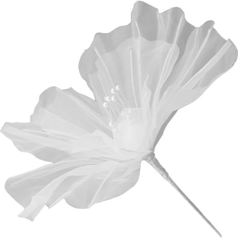 Fleur en organza, 50 cm de diamètre, couleurs douces et vives, légère, réutilisable, faite main, pour la photographie de mariage et de famille, blanche