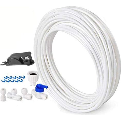 10 Meter Schlauchdurchmesser 1/4 Zoll/6,3 mm Universal-Wasserversorgungsrohr für Kühlschrank-Eisbereiter-Umkehrosmosesysteme + MUMU-Rohrschneidermesser (1/4)