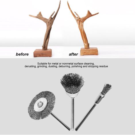 Lot de 24 - Brosses Métalique Perceuse - Roue Et Coupelle En Laiton En Acier Brosses De Polissage De Fil De Fer Kit Complet - Outils Meuleuse (1/5)