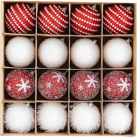 Suspension 6cm Boules de Noël Lot de 16 Décorations Sapin Fête Maison Ornements Dorés Brillants (1/5)