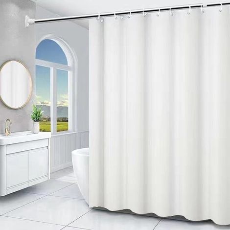 Cortina de ducha de PEVA lisa，120 x 180 cm，blanco (1/5)