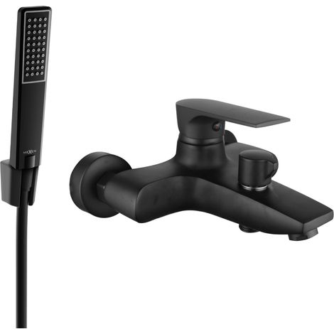 Mexen Axel R72 Wannenbatterie mit Brausegarnitur, Schwarz - 7383R72-70
