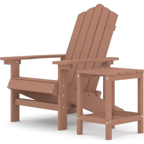 Maison Exclusive - Adirondack-Gartenstuhl mit Tisch HDPE Braun (1/5)