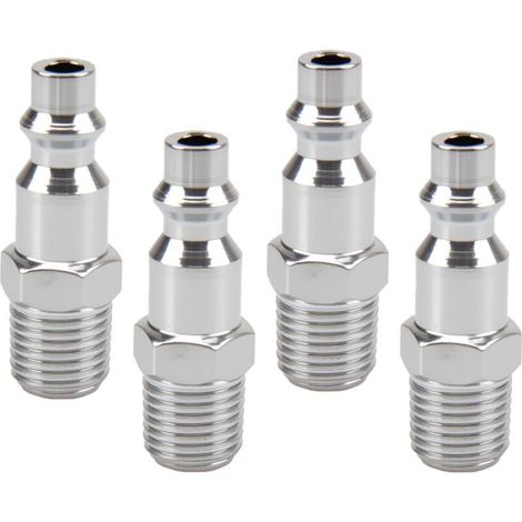 Raccord rapide pour air comprimé, 4 pièces, connecteur mâle américain 1/4", buse de compresseur d'air américain et tuyau de compresseur, accessoire pneumatique.