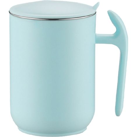550 ml doppelwandiger, isolierter Edelstahlbecher, auslaufsicher, hitzebeständig, mattierte Oberfläche – ideal für Kaffee zu Hause, im Büro oder im Café – Himmelblau (1/5)