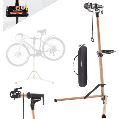 AREBOS Support de montage professionnel en aluminium pour vélo de montagne, vélo électrique, support de montage pour charges lourdes, support de vélo + sac avec dispositifs de libération rapide (1/5)