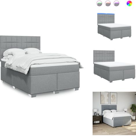 Boxspringbett mit Matratze Hellgrau 160x200 cm Stoff - Boxspringbett - Boxspringbetten - Bett - Betten (1/5)