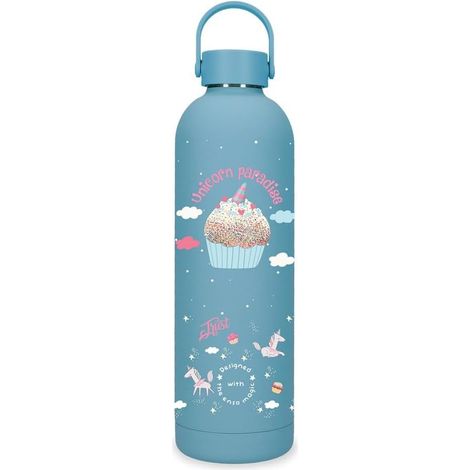 Botella de Acero Inoxidable Azul Enso Unicorn Paradise 750ml 7x26,5x7 cms