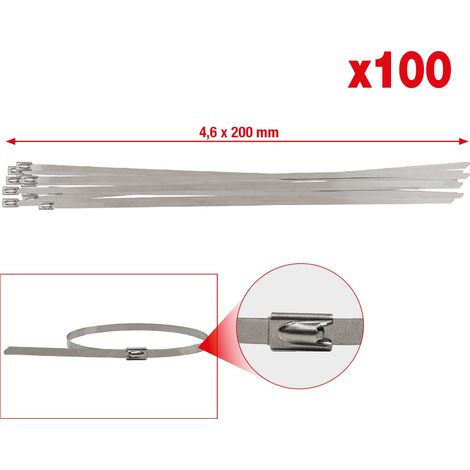 KS Tools Edelstahl Kabelbinder mit Kugelverschluss, 4,6x200mm, 100 Stück - 115.1591 (1/4)