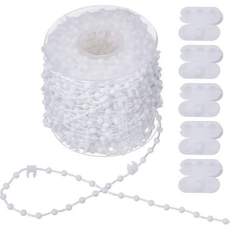 Chaîne de store vertical 20 m – 5 connecteurs de cordon – Compatible lattes 89 mm – Plastique durable pour usage intensif (1/3)