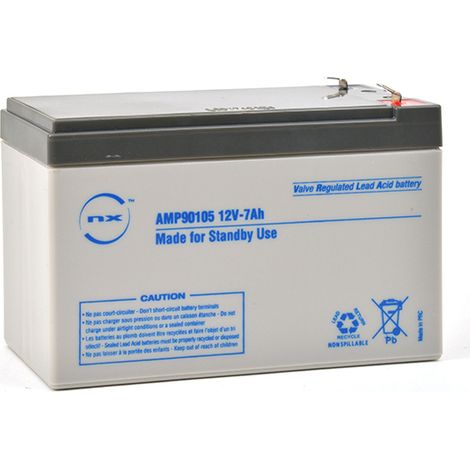 NX – Batterie plomb AGM 12V 7Ah – Technologie étanche – Performances optimales pour systèmes de secours – Dimensions 151x65x99mm - NX 7-12