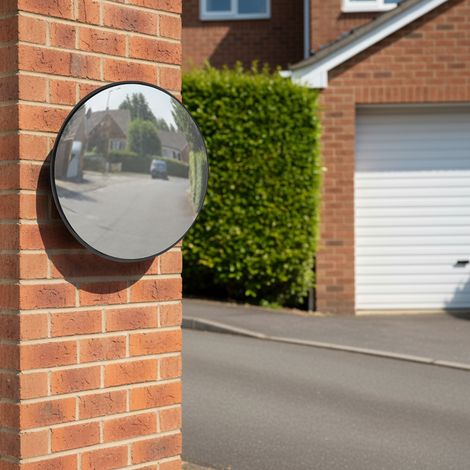 Miroir convexe grand angle pour PC, miroir d'allée avec support de fixation réglable pour garage ou coin de rue (1/5)