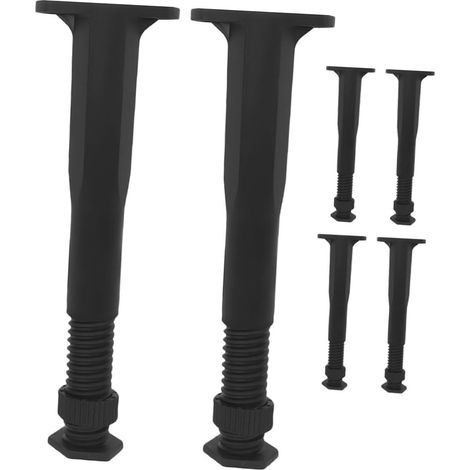Pieds de support en forme T pour meubles et lits, 6 pièces plastique réglables, hauteur variable (1/5)