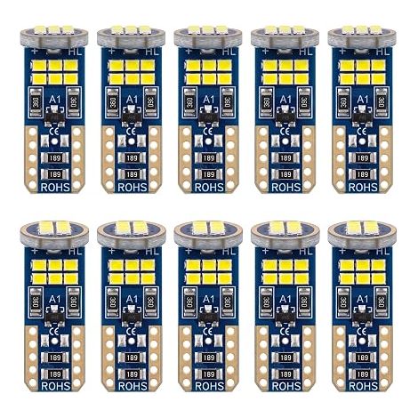 Ampoule LED Voiture T10 W5W Blanc 6500K Éclairage Intérieur (1/5)