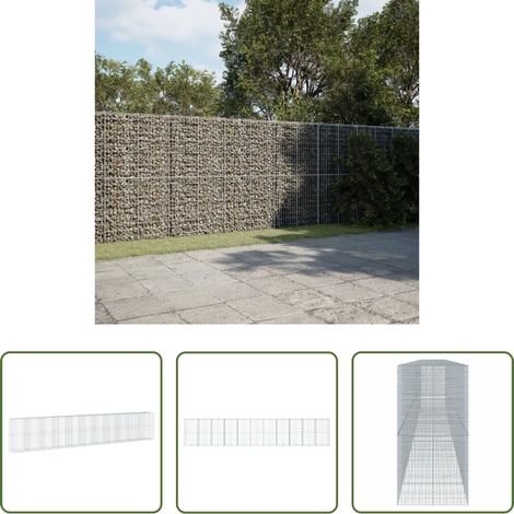 Aménagement extérieur -  Panier gabion avec couvercle 1100x100x200 cm fer galvanisé (1/5)
