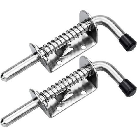 2Pcs Verrou Porte de Garage Loquet a Ressort Boulons à Ressort en Acier Loquets et Verrous De Portes 128mm Pour Porte De Garage Abri De Jardin (1/5)
