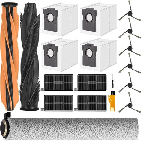 Accessoires aspirateur pour Dreame Aqua10 Ultra Roller Complete, 1 brosse principale, 1 balai à rouleau, 4 filtres, 6 brosses latérales, 4 sacs à poussière, pour pièces de rechange Aqua10 Ultra Roller (1/5)