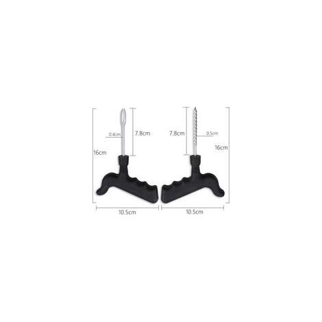 Kit de réparation rapide de pneu – 1 alésoir et 1 bouchon à poignée pistolet – 5 bandes de réparation – Pour automobiles, motos, camions (1/4)