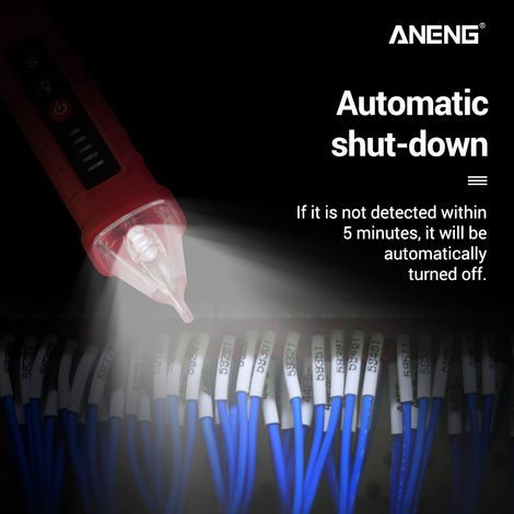 ANENG VD802 Berührungsloser Wechselspannungsprüfer 12V-1000V Stiftform LED-Anzeige Ausgangsdetektor Sensor (1/5)