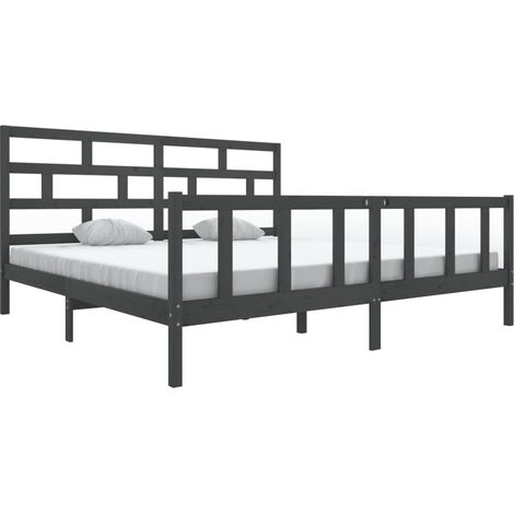 Maison Exclusive - Massivholzbett Grau Kiefer 200x200 cm