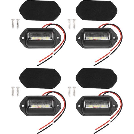 4 LED-Kennzeichenleuchten, 12 V, 6 LEDs, hohe Helligkeit, wasserdicht, für Autos (1/5)