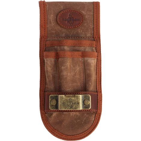 Waxed Canvas and Leather Belt Holster Tool with Tape Measure Holder for Electrician Workshop Brown (1/5)