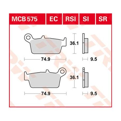 Pastillas de freno TRW ZF KH131 sinterizadas para todoterreno Honda CRF 230 08-10, XR 250 88-97, XR 600 91-99, Yamaha WR 125 98-07, TRASERAS