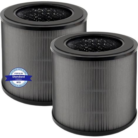 Packung mit 2 Ersatzfiltern FY0910 für Philips Luftreiniger der 900er Serie, AC0950/10 und AC0951/13, H13 True HEPA-Filter, Aktivkohlefilter, 3-in-1-Filter (FY0910/30) (1/5)