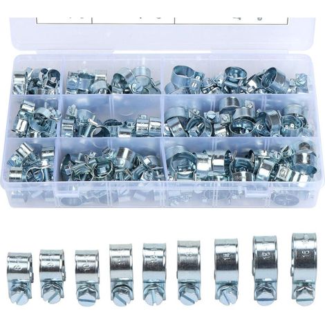 Lot de 135 colliers de serrage pour tuyau de carburant - 8-18 mm - En silicone galvanisé (1/3)