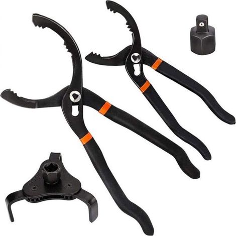 Satz verstellbarer Ölfilterklemmen, 25 cm und 30 cm, schwarz (1/5)