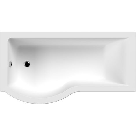 P Shaped Shower Bath LH 1600x900x740x565