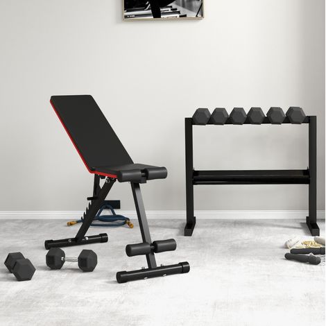 Haltères hexagonaux 2 x 8 kg en métal et caoutchouc, poignée moletée, noirs OKMYHOME (1/5)