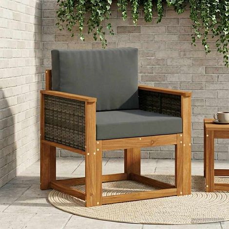 vidaXL Divano centrale per esterno Legno di Acacia Massello