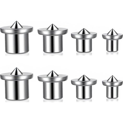 Lot de 8 pointes de centrage de chevilles en bois 6 mm, 8 mm, 10 mm, 12 mm, aide à la cheville en bois, pointes de cheville, marqueurs de cheville, marqueur de trou de cheville pour le travail du bois (1/5)
