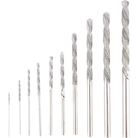 10 forets hélicoïdaux diamantés 0.8-4.0mm (1/5)