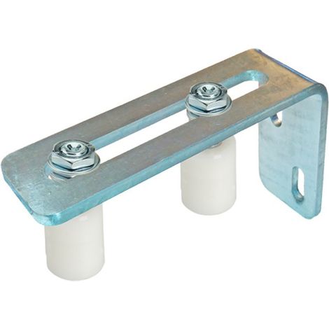 Metalideal  Plaque de Guidage Murale pour Portail Coulissant – Acier Galvanisé Robuste – Système à 2 Olives 40 x 60 mm – Fixation Murale Stable