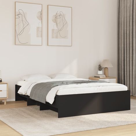 Bettgestell Schwarz 120x190 cm Holzwerkstoff