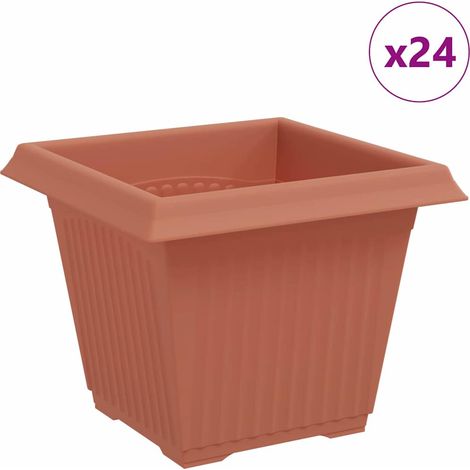 Maison Exclusive - Quadratischer Blumentopf 24 pcs Ziegelrot 20 x