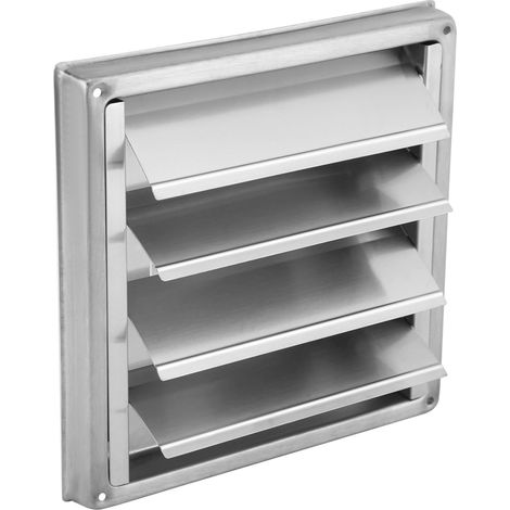 Sortie d'air carrée en acier inoxydable de 95 mm pour sèche-linge, avec conduit mural et ventilateur d'extraction. (1/5)