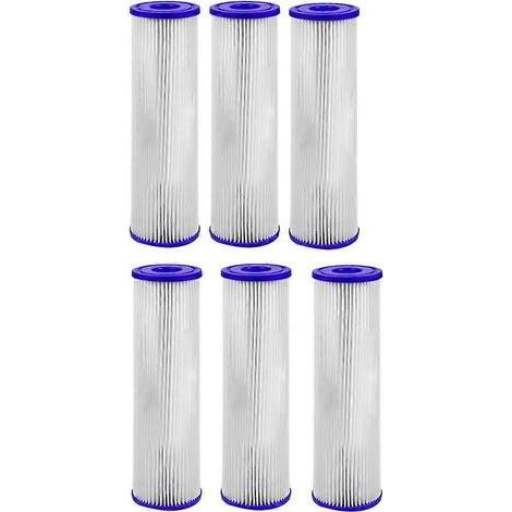20-Mikron-Faltenfilterpatrone für Sedimente, 25,4 cm x 6,4 cm, Ersatz für den Haushaltswasserfilter WFPFC3002, 6er-Packung (1/5)