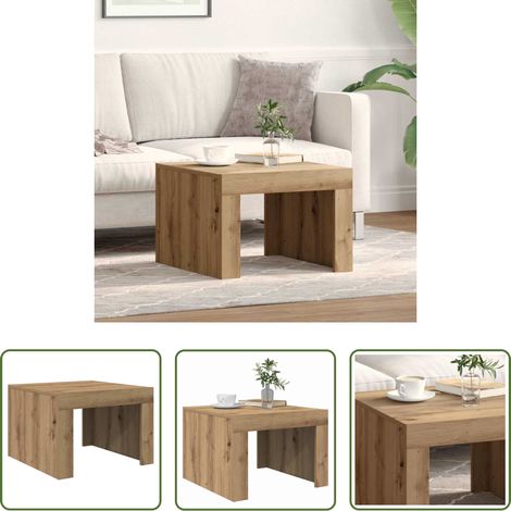 Couchtisch Eiche -  Couchtisch Artisan-Eiche 50 x 50 x 35 cm Holzwerkstoff (1/5)