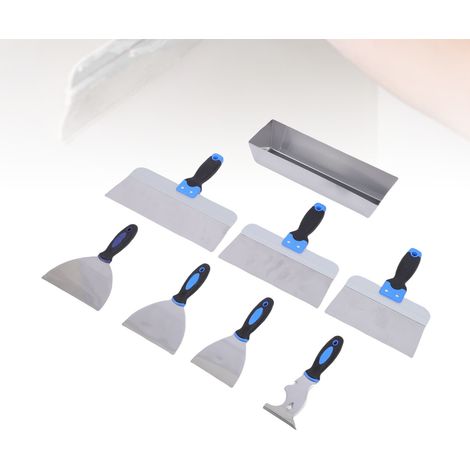 Ensemble de 8 pièces en acier inoxydable pour coupe-plaques de plâtre, avec poignée ergonomique et embout marteau, outils de travail mural J001 (1/5)