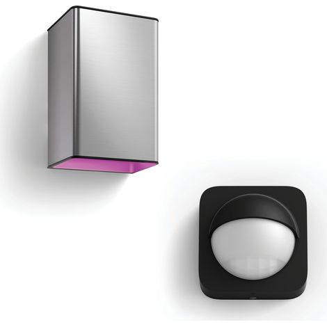 Philips Hue Resonate Aplique de pared exterior Up & Down (Acero Inoxidable) Luz blanca y de color - incl. Sensor de movimiento exterior - White and Color Ambiance (1/5)