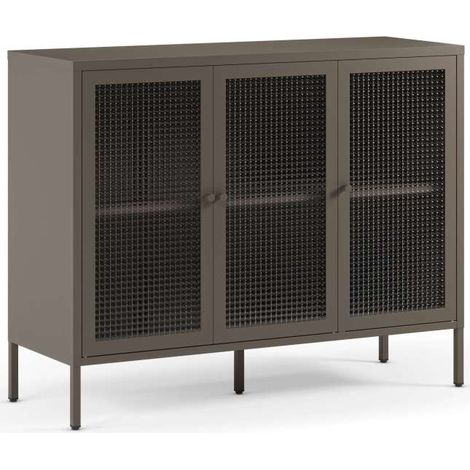 Mueble aparador 3 puertas modelo Loreto acabado metal moca, 121cm(ancho) 90cm(alto) 40cm (largo) (1/5)