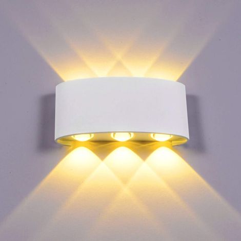 Applique Murale Moderne 6W Blanc Lampe Murale Led D'Intérieur En Aluminium, Pour Salon, Chambre À Coucher, Salle De Bain, Couloir, Blanc Chaud (1/4)