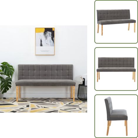 Banc 140 cm Gris Velours - Banc Coffre - Banc Tissu - Banc Velours - Meuble Salle À Manger - Mobilier Intérieur (1/5)