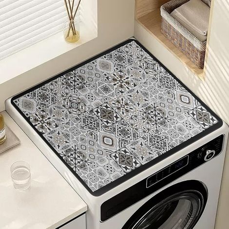 Housse Machine a Laver Dessus Tapis Lave Linge 60x60cm Couverture de Protection Antidérapant Tapis Couvre Seche Linge Impermeable pour Buanderie Plan de Travail de Cuisine (1/5)