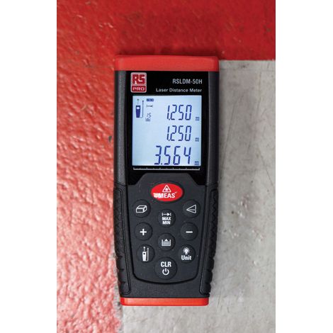 Télémètre laser RS PRO RSLDM-50H d'une portée de 0,05 50m ±1,5 mm Impérial, Métrique ( Prix pour 1 ) (1/4)