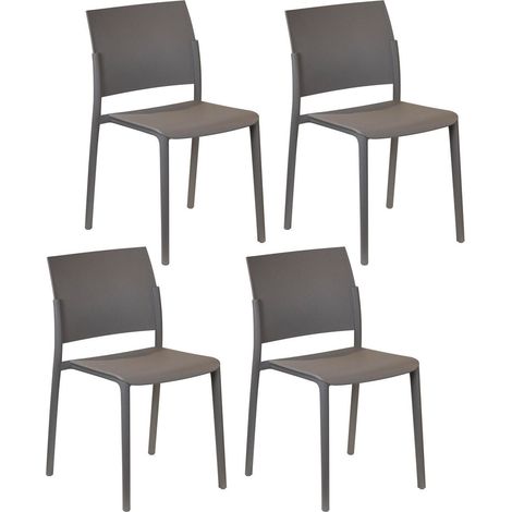 Set 4 Sedie 55x52,5xH81 cm in Polipropilene Venus Visone (1/4)
