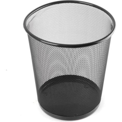 TEMPSA Poubelle Corbeille à Papier Solide Poubelle en Métal pour Bureau Maison Chambre Noir (1/3)